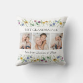 おばあちゃんギフト3枚の写真フローラ クッション (裏面)