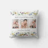 おばあちゃんギフト3枚の写真フローラ クッション (正面)