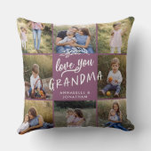 おばあちゃんギフト8写真孫シンプルタイポグラフィ クッション (裏面)