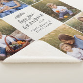 おばあちゃんギフト8写真孫シンプルタイポグラフィ シェルパブランケット (3/4)