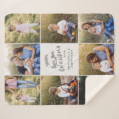 おばあちゃんギフト8写真孫シンプルタイポグラフィ シェルパブランケット (正面(横))