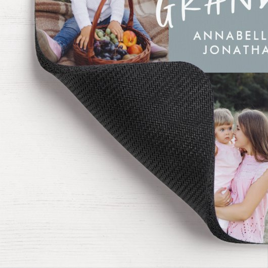 おばあちゃんギフト8写真孫シンプルタイポグラフィ マウスパッド (コーナー)