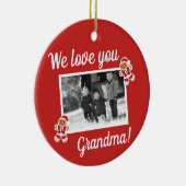おばあちゃんギンガーブレッド赤の写真クリスマスが大好き セラミックオーナメント (右)
