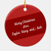 おばあちゃんギンガーブレッド赤の写真クリスマスが大好き セラミックオーナメント (裏面)