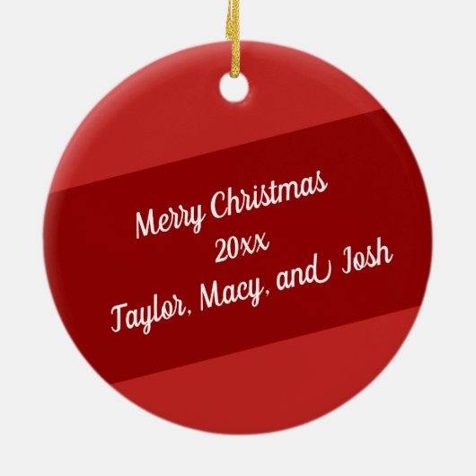 おばあちゃんギンガーブレッド赤の写真クリスマスが大好き セラミックオーナメント (裏面)