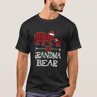 おばあちゃんクマのクリスマスパジャマレッドプリドバッファローファ Tシャツ