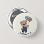 おばあちゃんクマのボタン 缶バッジ (正面&裏面)