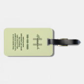 おばあちゃんクラフトグリーンクロチェットアップルモノグラム名 ラゲッジタグ (裏面横)