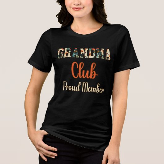 おばあちゃんクラブ自慢の会員 トライブレンドＴシャツ (正面)