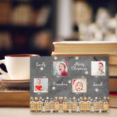 おばあちゃんクリスマスジンジャークッキー写真グリッドコラージュ フォトプラーク