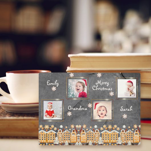 おばあちゃんクリスマスジンジャークッキー写真グリッドコラージュ フォトプラーク