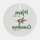 おばあちゃんクリスマスホリデーズキープサケ ガラスオーナメント (裏面)