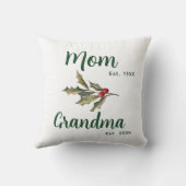 おばあちゃんクリスマスホリデーボタニカルデコール クッション (裏面)