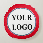 おばあちゃんクリスマスホリデーADD LOGOのギフト ラウンドクッション (正面)