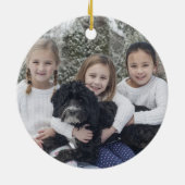 おばあちゃんクリスマス写真孫 セラミックオーナメント (裏面)