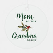 おばあちゃんクリスマス記念の写真 メタルオーナメント (正面)
