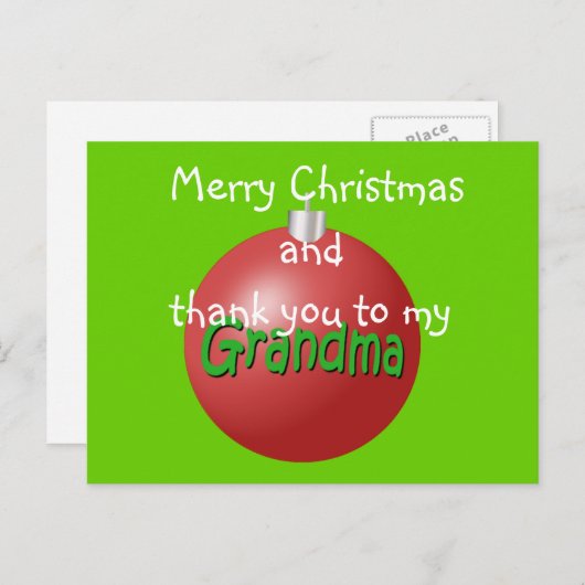 おばあちゃんクリスマス飾り葉書 シーズンポストカード (正面/裏面)