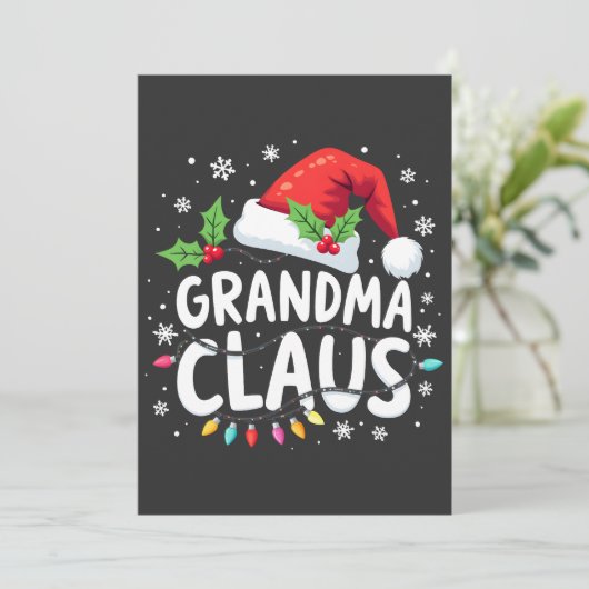 おばあちゃんクロースのクリスマスファミリー親子コーデ 招待状 (スタンド正面)