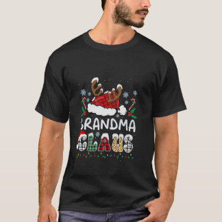おばあちゃんクロースクリスマスサンタハットクリスマスファミリーマック Tシャツ