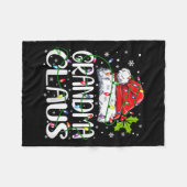 おばあちゃんクロースクリスマスサンタマッチングファミリークリスマス フリースブランケット (正面(横))