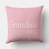おばあちゃんグラニー定義ことわざピンクラージ クッション (裏面)