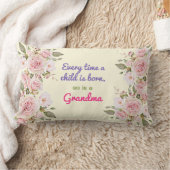 おばあちゃんグランドパウォーターカラーフラワーリバーシーン ランバークッション (ブランケット)