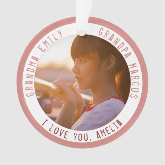 おばあちゃんグランドパクリスマスホリデーフォトキープサケ オーナメント (正面)