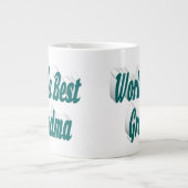 おばあちゃんグリーン半タイポグラフィマザーズの日 ジャンボコーヒーマグカップ (正面)