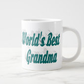 おばあちゃんグリーン半タイポグラフィマザーズの日 ジャンボコーヒーマグカップ (右)