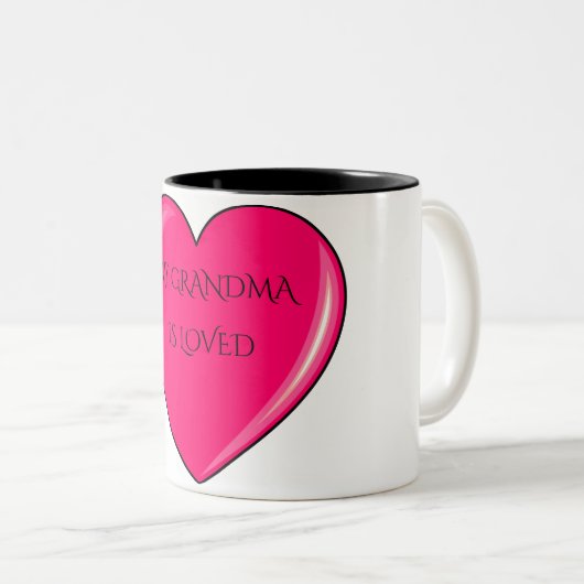 おばあちゃんコーヒーまたはティーマグカップ。 ツートーンマグカップ (正面右)