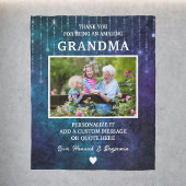 おばあちゃんサンキューブルースパークルズカスタム フリースブランケット