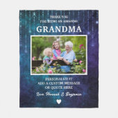 おばあちゃんサンキューブルースパークルズカスタム フリースブランケット (正面)