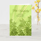 おばあちゃんシダの喪失に関する悔やみや弔慰 カード (黄色い花)