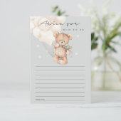 おばあちゃんシャワー用かわいいアイボリーベアーバルーンアドバイス エンクロージャーカード (スタンド正面)