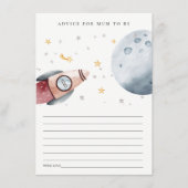おばあちゃんシャワー用かわいい宇宙星空アドバイス エンクロージャーカード (正面)