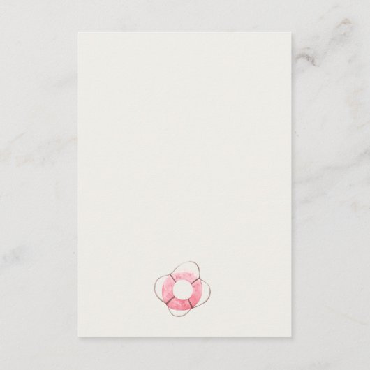 おばあちゃんシャワー用かわいい赤い青い帆船アドバイス エンクロージャーカード (裏面)