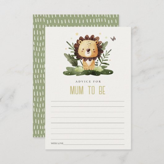 おばあちゃんシャワー用可愛い野生ジャングル動物アドバイス エンクロージャーカード (正面/裏面)