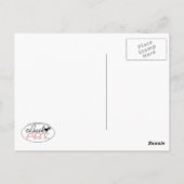 おばあちゃんシュナウザーフラワーハットオフリーシュアート™ ポストカード (裏面)