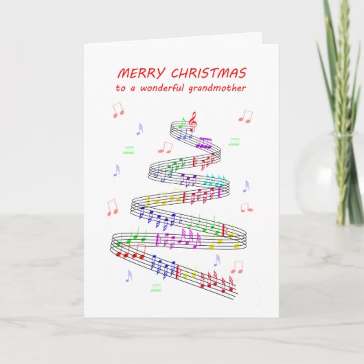 おばあちゃんシーツ·ミュージック·クリスマス シーズンカード (正面)