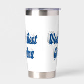 おばあちゃんシーブルータイポグラフィ 保温保冷タンブラー (左面)