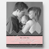 おばあちゃんジグザグ山形モダン写真パーソナライズされた フォトプラーク (正面)