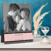 おばあちゃんジグザグ山形モダン写真パーソナライズされた フォトプラーク (側面)