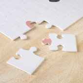 おばあちゃんスクリプトのタイポグラフィフローラリースと写真 ジグソーパズル (側面)