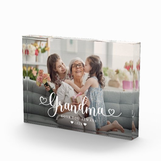 おばあちゃんスクリプトハート モダン フォトブロック (右)