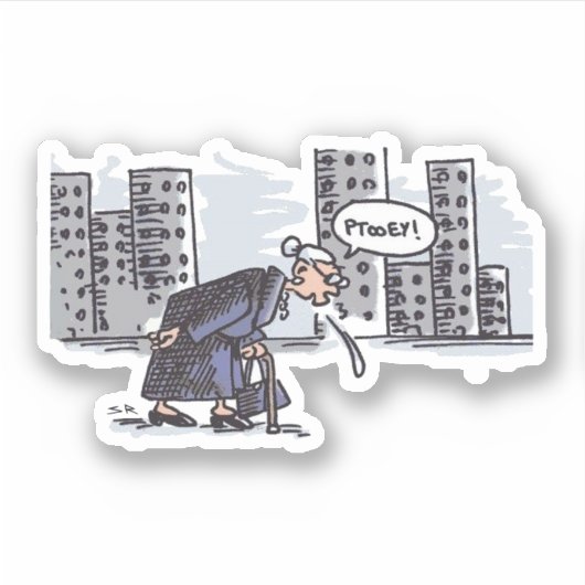 おばあちゃんスピッティング!コンターシール シール (正面)