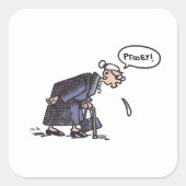 おばあちゃんスピッティング！四角い大きなステッカー スクエアシール (正面)