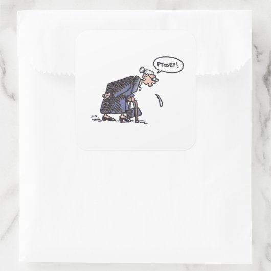 おばあちゃんスピッティング！四角い大きなステッカー スクエアシール (バッグ)