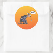 おばあちゃんスピッティング！大きな丸いステッカー ラウンドシール (バッグ)