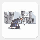 おばあちゃんスピッティング！街wワード角大ステッカー スクエアシール (正面)