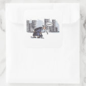 おばあちゃんスピッティング!街wワード角大ステッカー スクエアシール (バッグ)